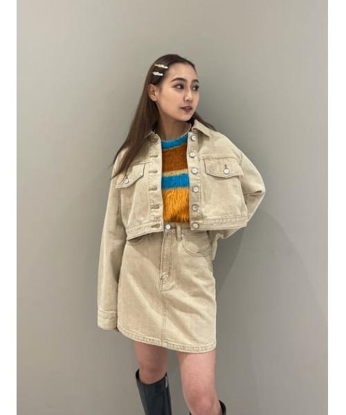 SLY（スライ）の「LUCAS CROP JK-E デニムジャケット（デニムジャケット・レディース・ベージュ・2/1）」の20枚目の写真