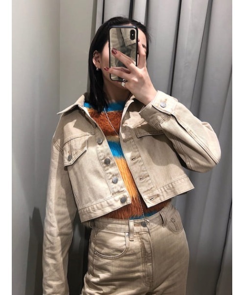 SLY（スライ）の「LUCAS CROP JK-E デニムジャケット（デニムジャケット・レディース・ベージュ・2/1）」の19枚目の写真
