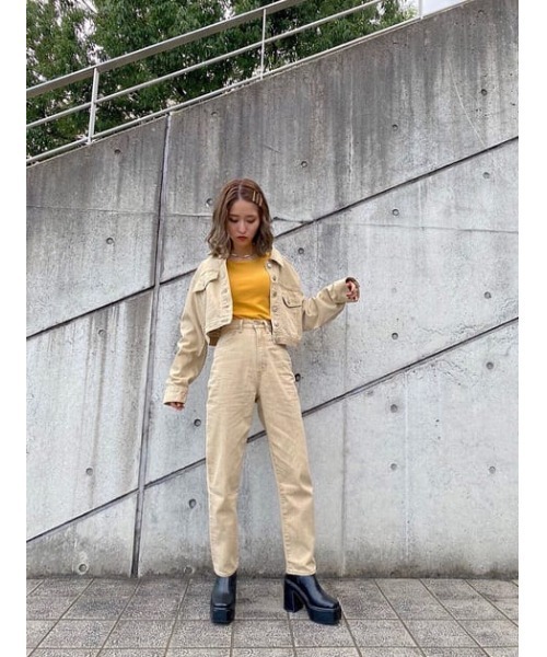 SLY（スライ）の「LUCAS CROP JK-E デニムジャケット（デニムジャケット・レディース・ベージュ・2/1）」の16枚目の写真