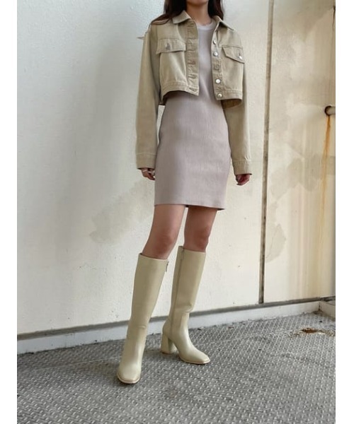 SLY（スライ）の「LUCAS CROP JK-E デニムジャケット（デニムジャケット・レディース・ベージュ・2/1）」の12枚目の写真