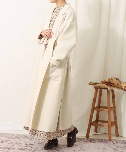 libelle more(リベル モア)の「ダブルフェイスガウンコート(チェスターコート・レディース・ブラック/アイボリー/ブラウン/モカ・M/L)」の3枚目の写真