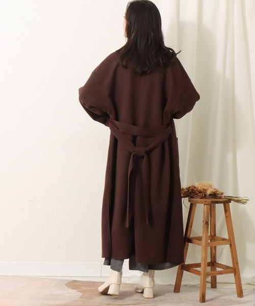 libelle more(リベル モア)の「ダブルフェイスガウンコート(チェスターコート・レディース・ブラック/アイボリー/ブラウン/モカ・M/L)」の9枚目の写真