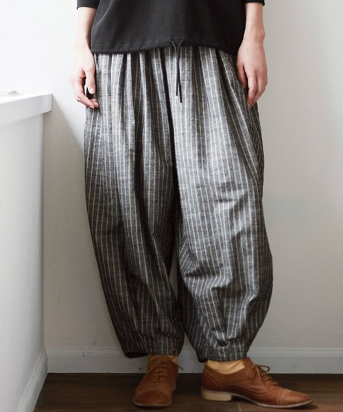 Sunny clouds（サニークラウズ）の「サニークラウズ　アラビアンパンツ（その他パンツ・レディース・ブルー/ホワイト×グレー・MEDIUM/LARGE/X-LARGE/XX-LARGE）」の2枚目の写真