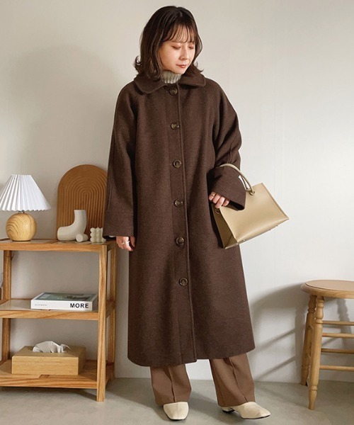 GeeRA（ジーラ）の「《インスタグラマーyumi.さんコラボ》ステンカラーロングコート（その他アウター・レディース・ブラウン・X-LARGE/LARGE/MEDIUM）」の7枚目の写真