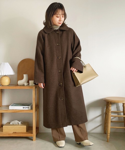 GeeRA（ジーラ）の「《インスタグラマーyumi.さんコラボ》ステンカラーロングコート（その他アウター・レディース・ブラウン・X-LARGE/LARGE/MEDIUM）」の10枚目の写真