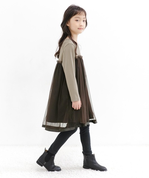 Bee des Bee（ビーデスビー）の「チュール切替えワンピ（ワンピース・キッズ・ブラック/アイボリー・140cm/120cm/110cm/130cm/100cm/150cm）」の7枚目の写真