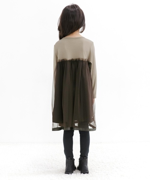 Bee des Bee（ビーデスビー）の「チュール切替えワンピ（ワンピース・キッズ・ブラック/アイボリー・140cm/120cm/110cm/130cm/100cm/150cm）」の6枚目の写真