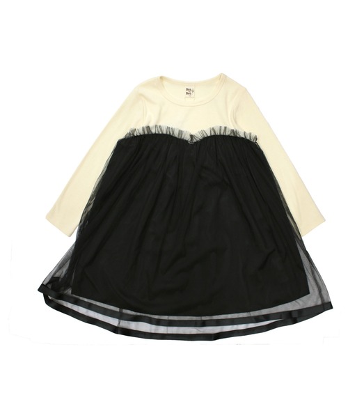 Bee des Bee（ビーデスビー）の「チュール切替えワンピ（ワンピース・キッズ・ブラック/アイボリー・140cm/120cm/110cm/130cm/100cm/150cm）」の12枚目の写真