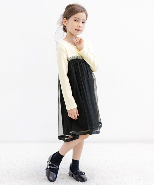 Bee des Bee（ビーデスビー）の「チュール切替えワンピ（ワンピース・キッズ・ブラック/アイボリー・140cm/120cm/110cm/130cm/100cm/150cm）」の14枚目の写真