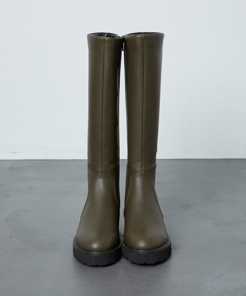 FREAK'S STORE（フリークスストア）の「▽【WEB限定】フェイクレザーロングブーツ（ブーツ・レディース・ブラック/ダークブラウン/オリーブ・22.5cm/23.0cm/23.5cm/24.0cm/24.5cm）」の10枚目の写真