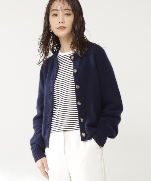 N.(N. Natural Beauty Basic)(エヌエヌナチュラルビューティーベーシック)の「◆ウォッシャブルフォックス混ニットカーディガン(カーディガン/ボレロ・レディース・アイボリー/モカ/ネイビー/ピンク・MEDIUM)」の4枚目の写真