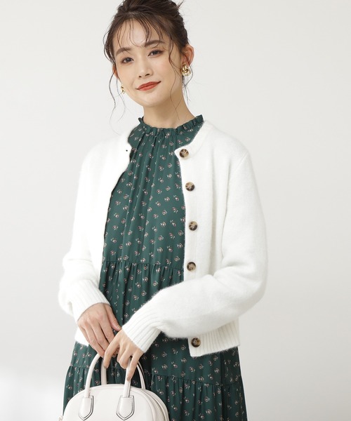 N.(N. Natural Beauty Basic)(エヌエヌナチュラルビューティーベーシック)の「◆ウォッシャブルフォックス混ニットカーディガン(カーディガン/ボレロ・レディース・アイボリー/モカ/ネイビー/ピンク・MEDIUM)」の2枚目の写真