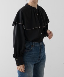 【WEB限定カラー有り】ひらりケープブラウス