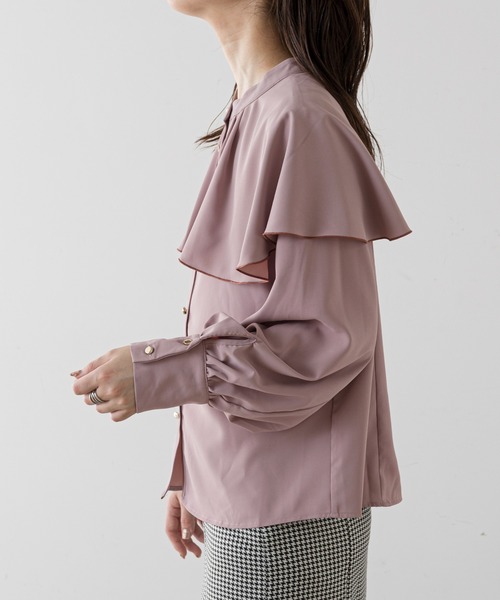 natural couture（ナチュラルクチュール）の「【WEB限定カラー有り】ひらりケープブラウス（シャツ/ブラウス・レディース・ブラック/ピンク/アイボリー/モカ/その他1/その他2・FREE）」の15枚目の写真