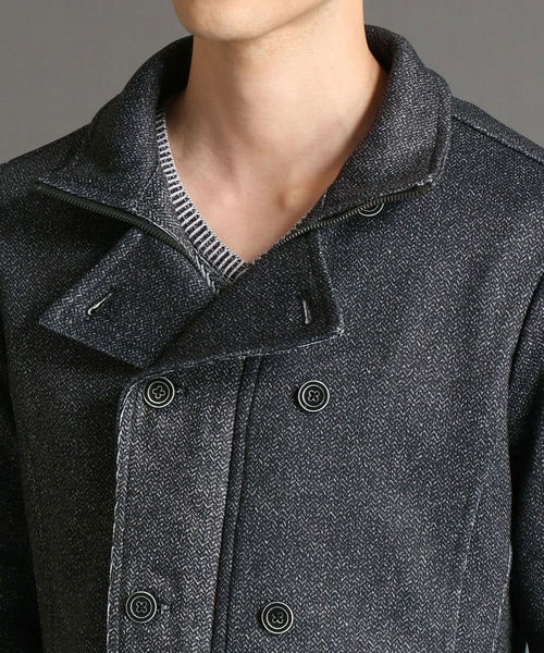 HIDEAWAYS NICOLE（ハイダウェイニコル）の「裏毛フリースナポレオンブルゾン（ブルゾン・メンズ・グレー系その他/チャコールグレー/グレー/チェック・MEDIUM/X-LARGE/LARGE）」の5枚目の写真