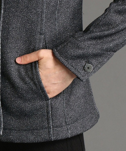 HIDEAWAYS NICOLE（ハイダウェイニコル）の「裏毛フリースナポレオンブルゾン（ブルゾン・メンズ・グレー系その他/チャコールグレー/グレー/チェック・MEDIUM/X-LARGE/LARGE）」の10枚目の写真