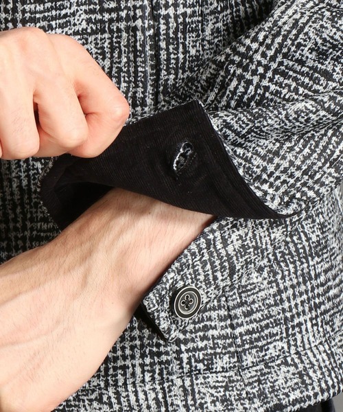 HIDEAWAYS NICOLE（ハイダウェイニコル）の「裏毛フリースナポレオンブルゾン（ブルゾン・メンズ・グレー系その他/チャコールグレー/グレー/チェック・MEDIUM/X-LARGE/LARGE）」の18枚目の写真