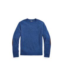 ポロラルフローレン スエード エルボーパッチ マラード ダック ウール ニットS POLO RALPH LAUREN（ポロ ラルフ ローレン）の「スエードパッチ