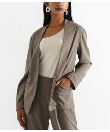 カットジョーゼットノーカラージャケット