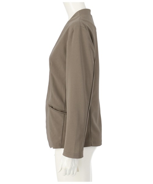 Settimissimo（セッティミッシモ）の「カットジョーゼットノーカラージャケット（ノーカラーコート・レディース・ブラック/モカ・M）」の12枚目の写真