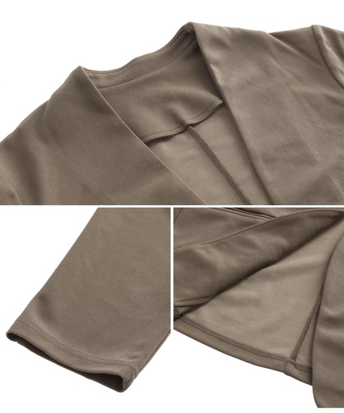 Settimissimo（セッティミッシモ）の「カットジョーゼットノーカラージャケット（ノーカラーコート・レディース・ブラック/モカ・M）」の13枚目の写真