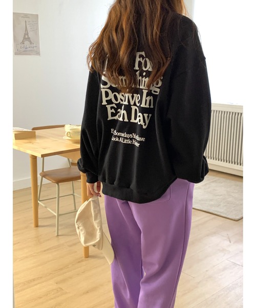 MINS MINIS（ミンスミニス）の「オーバーサイズスウェット（スウェット・レディース・アイボリー/ブラック/グレー・FREE）」の2枚目の写真