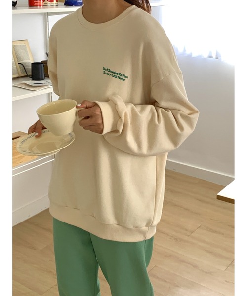 MINS MINIS（ミンスミニス）の「オーバーサイズスウェット（スウェット・レディース・アイボリー/ブラック/グレー・FREE）」の14枚目の写真