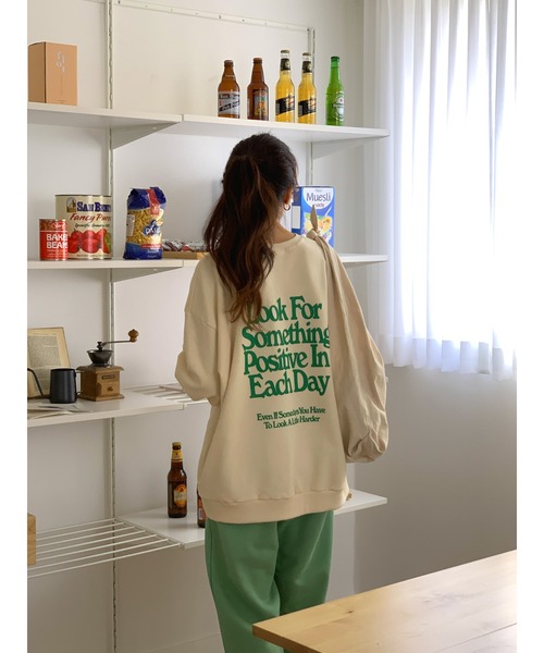 MINS MINIS（ミンスミニス）の「オーバーサイズスウェット（スウェット・レディース・アイボリー/ブラック/グレー・FREE）」の5枚目の写真