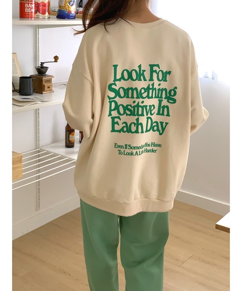 MINS MINIS（ミンスミニス）の「オーバーサイズスウェット（スウェット・レディース・アイボリー/ブラック/グレー・FREE）」の21枚目の写真