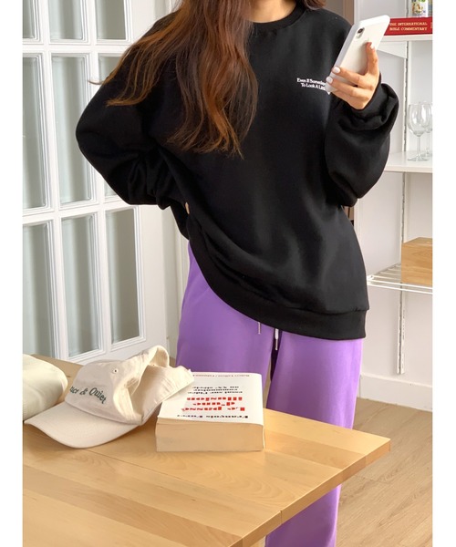 MINS MINIS（ミンスミニス）の「オーバーサイズスウェット（スウェット・レディース・アイボリー/ブラック/グレー・FREE）」の17枚目の写真