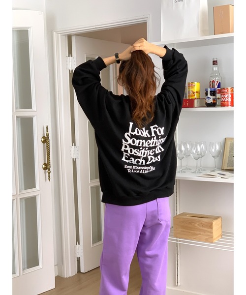 MINS MINIS（ミンスミニス）の「オーバーサイズスウェット（スウェット・レディース・アイボリー/ブラック/グレー・FREE）」の12枚目の写真