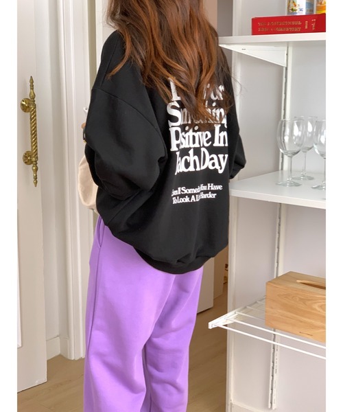 MINS MINIS（ミンスミニス）の「オーバーサイズスウェット（スウェット・レディース・アイボリー/ブラック/グレー・FREE）」の8枚目の写真