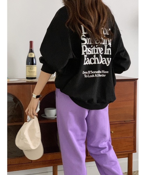 MINS MINIS（ミンスミニス）の「オーバーサイズスウェット（スウェット・レディース・アイボリー/ブラック/グレー・FREE）」の16枚目の写真