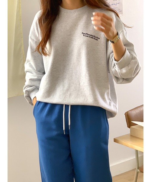 MINS MINIS（ミンスミニス）の「オーバーサイズスウェット（スウェット・レディース・アイボリー/ブラック/グレー・FREE）」の19枚目の写真