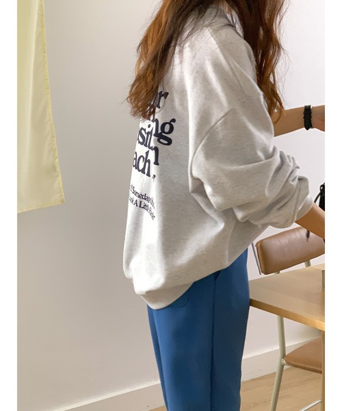 MINS MINIS（ミンスミニス）の「オーバーサイズスウェット（スウェット・レディース・アイボリー/ブラック/グレー・FREE）」の9枚目の写真