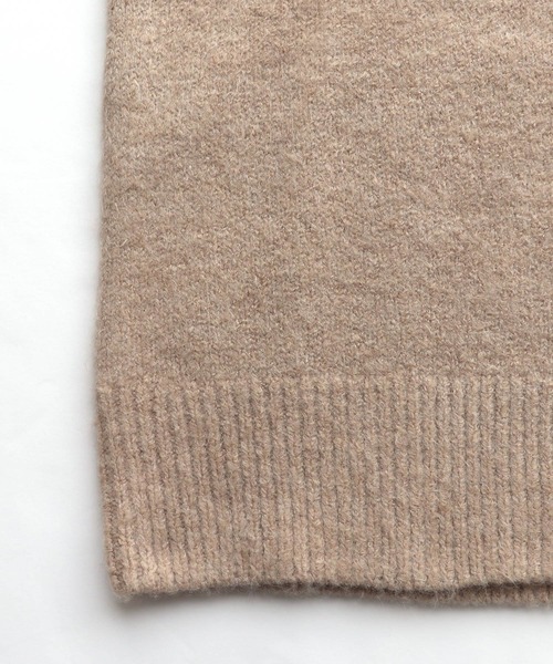 andme（アンドミー）の「天竺編み長袖オーバーサイズVネックニットトップス（ニット/セーター・レディース・チャコールグレー/ベージュ/グリーン/オートミール・M）」の15枚目の写真