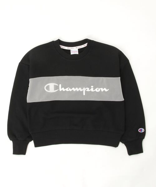 セール Champion チャンピオン 胸切替ブランドロゴ クルーネック キッズスウェット 130cm 160cm スウェット Champion チャンピオン のファッション通販 Zozotown