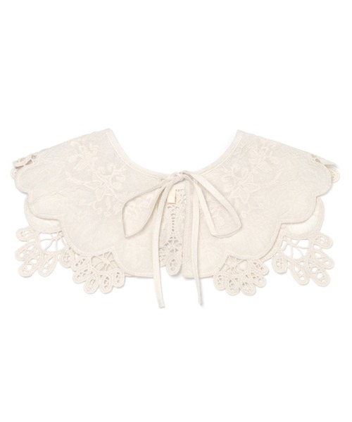 studio CLIP（スタディオクリップ）の「ガーゼレース付け襟（付け襟・レディース・ライトベージュ/ホワイト/ブラック・FREE）」の3枚目の写真