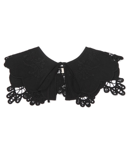 studio CLIP（スタディオクリップ）の「ガーゼレース付け襟（付け襟・レディース・ライトベージュ/ホワイト/ブラック・FREE）」の2枚目の写真