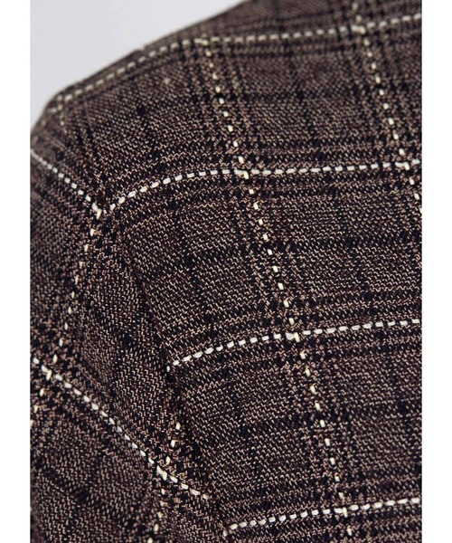 STYLE DELI（スタイルデリ）の「【LUXE】ステッチチェック柄ティアードワンピース（ワンピース・レディース・ブラック/ブラウン・01/02）」の14枚目の写真