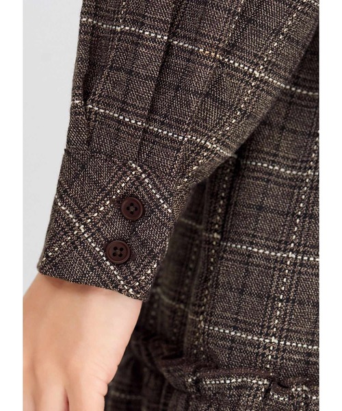 STYLE DELI（スタイルデリ）の「【LUXE】ステッチチェック柄ティアードワンピース（ワンピース・レディース・ブラック/ブラウン・01/02）」の17枚目の写真