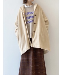 Samansa Mos2 blue | フリースガウンコート(その他アウター)