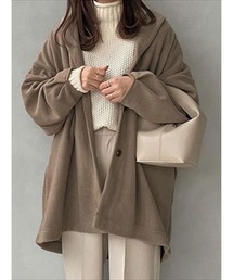 Samansa Mos2 blue | フリースガウンコート(その他アウター)