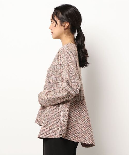 PICCIN（ピッチン）の「カットツイードペプラムプルオーバー（Tシャツ/カットソー・レディース・オレンジ/ブラック・L/M）」の6枚目の写真