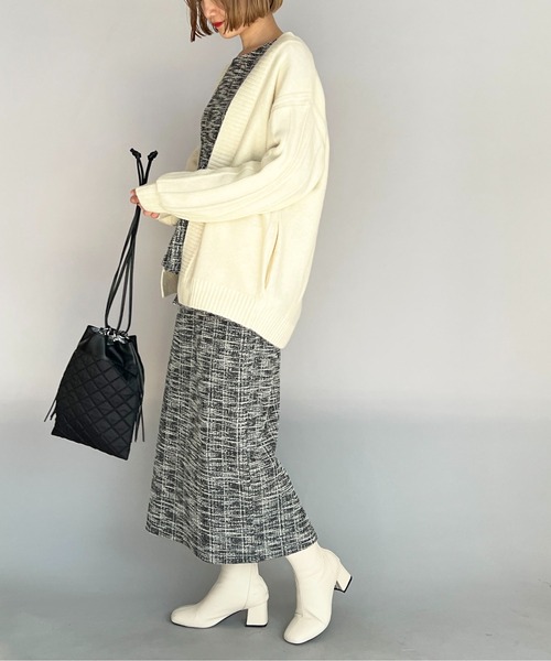 PICCIN（ピッチン）の「カットツイードペプラムプルオーバー（Tシャツ/カットソー・レディース・オレンジ/ブラック・L/M）」の4枚目の写真