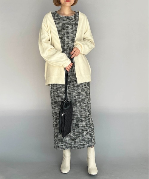 PICCIN（ピッチン）の「カットツイードペプラムプルオーバー（Tシャツ/カットソー・レディース・オレンジ/ブラック・L/M）」の5枚目の写真