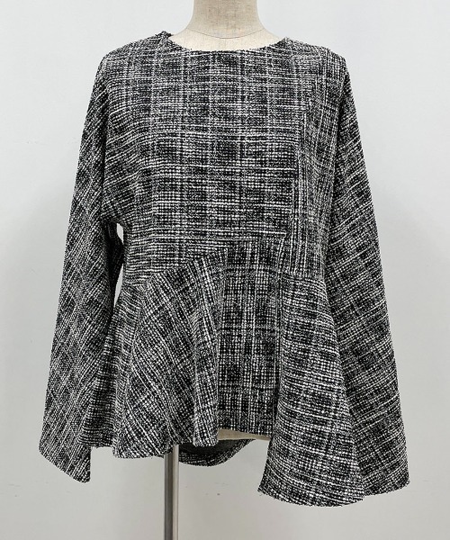 PICCIN（ピッチン）の「カットツイードペプラムプルオーバー（Tシャツ/カットソー・レディース・オレンジ/ブラック・L/M）」の18枚目の写真