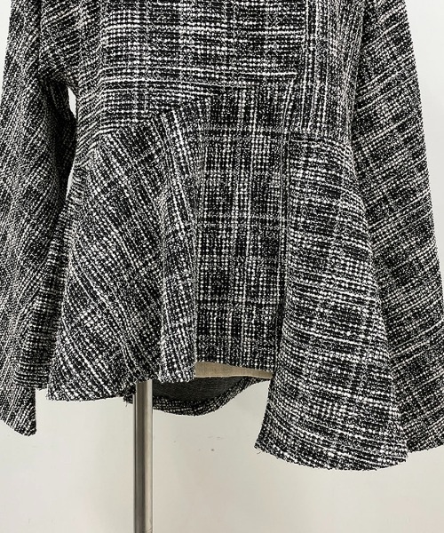 PICCIN（ピッチン）の「カットツイードペプラムプルオーバー（Tシャツ/カットソー・レディース・オレンジ/ブラック・L/M）」の12枚目の写真