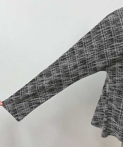 PICCIN（ピッチン）の「カットツイードペプラムプルオーバー（Tシャツ/カットソー・レディース・オレンジ/ブラック・L/M）」の10枚目の写真