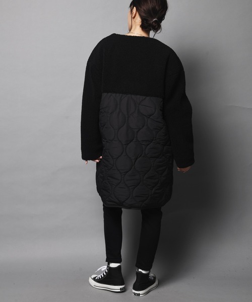 ARCANUM DESIGN（アルカナムデザイン）の「WEB限定 ARL キルト＆ボアノーカラーコート（ノーカラーコート・レディース・アイボリー/ブラック/カーキ・FREE）」の10枚目の写真